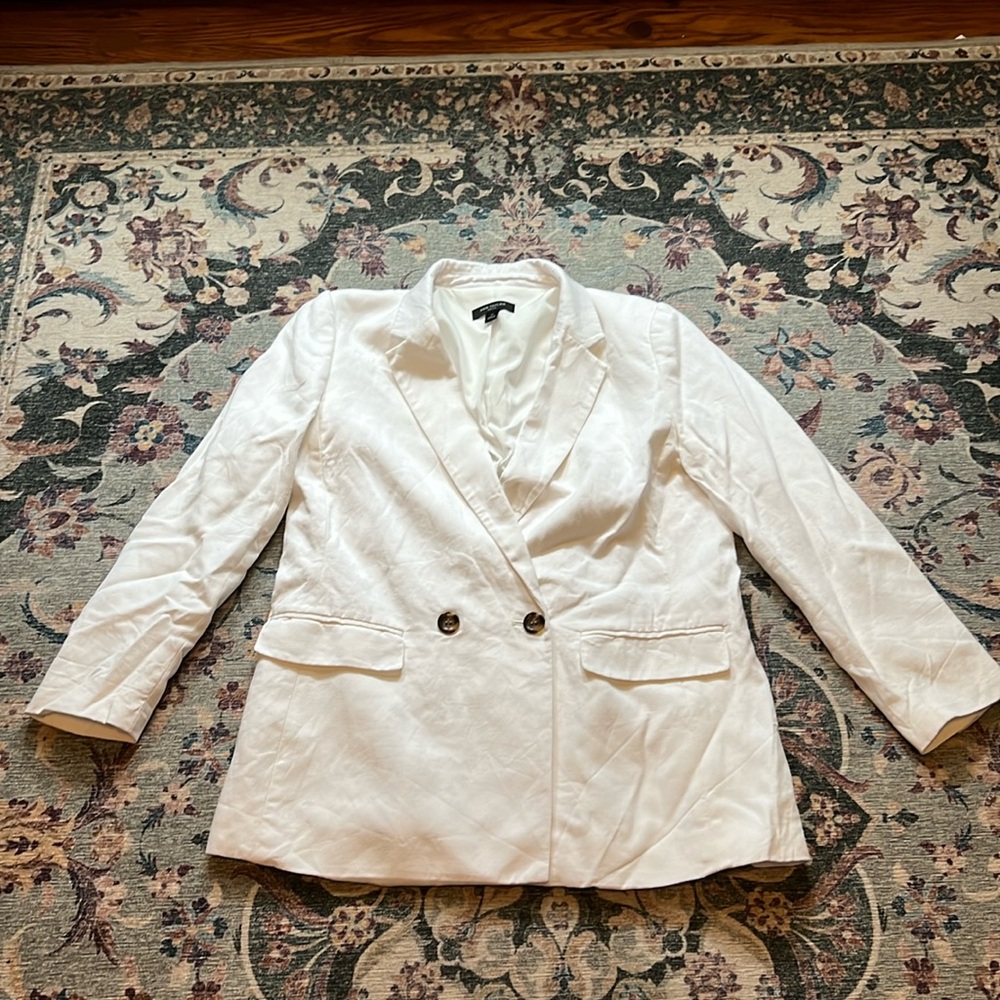 The Petite Relaxed Double Breasted Long Blazer in Twill, 12  Petite